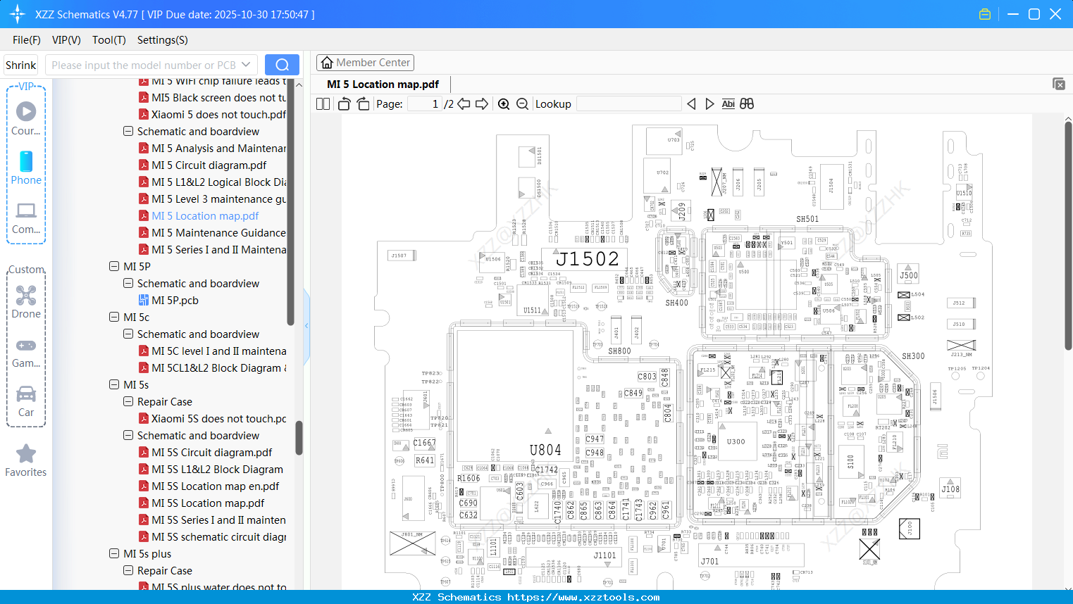 Xiaomi MI 5 Location Map
